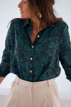 Cheap Chemise Paula - verte et bleueEasy Clothes Femme Chemisiers & Blouses