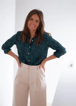Cheap Chemise Paula - verte et bleueEasy Clothes Femme Chemisiers & Blouses