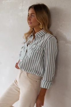 Cheap Chemise Praia - écrue à lignes vertesEasy Clothes Femme Chemisiers & Blouses