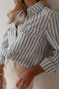 Cheap Chemise Praia - écrue à lignes vertesEasy Clothes Femme Chemisiers & Blouses