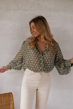 Sale Chemise Regina - verte à motifsEasy Clothes Femme Chemisiers & Blouses