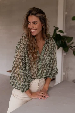 Sale Chemise Regina - verte à motifsEasy Clothes Femme Chemisiers & Blouses
