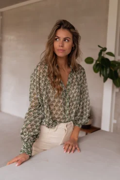 Sale Chemise Regina - verte à motifsEasy Clothes Femme Chemisiers & Blouses