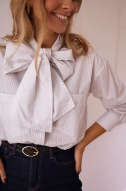 Hot Chemise Romain - À lignes avec noeudEasy Clothes Femme Chemisiers & Blouses