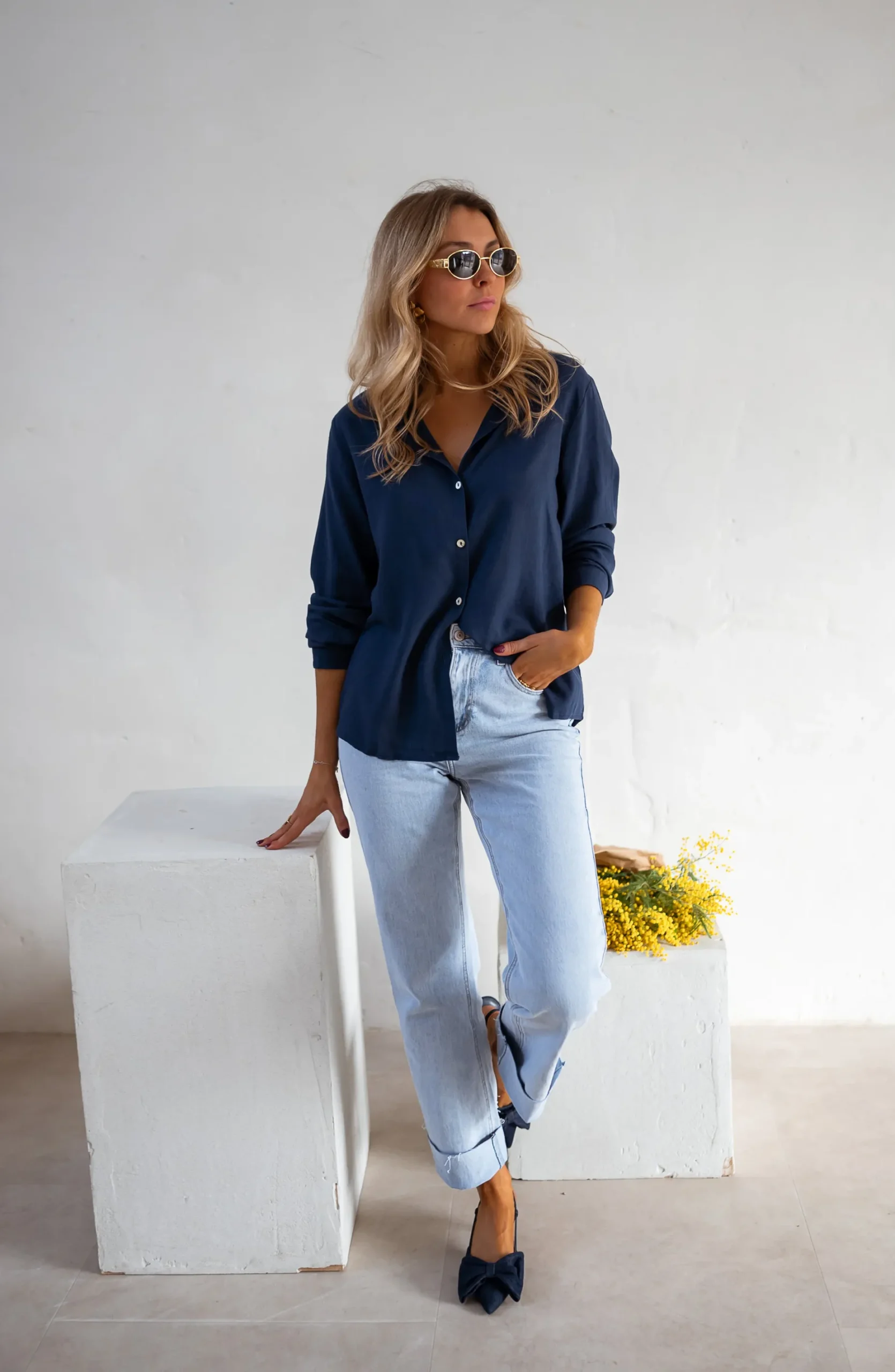 Fashion Chemise Sinou - Bleue - FluideEasy Clothes Femme Chemisiers & Blouses