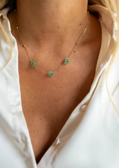 Cheap Collier Flowi vert et doré | Collier fleurs | Prêt-à-porter en ligne | Easy Clothes Colliers