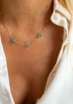 Cheap Collier Flowi vert et doré | Collier fleurs | Prêt-à-porter en ligne | Easy Clothes Colliers
