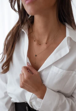 Outlet Collier Sula - doré et noirEasy Clothes Colliers