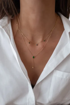 Sale Collier Sula - doré et vertEasy Clothes Colliers