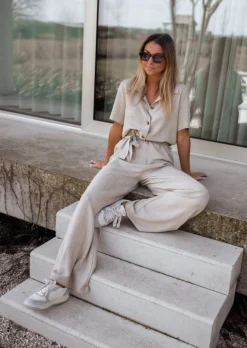 Shop Combinaison Deby beige | Combinaison beige fluide | Prêt-à-porter en ligne | Easy Clothes Femme Combinaisons