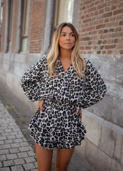Shop Combinaison short Claire - léopardEasy Clothes Femme Combinaisons