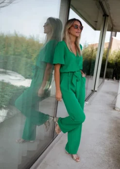 Cheap Combinaison Stan verte | Combinaison manches courtes | Prêt-à-porter en ligne | Easy Clothes Femme Combinaisons