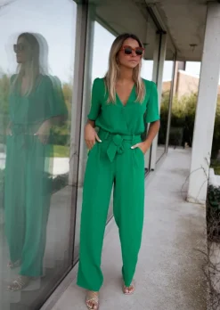 Cheap Combinaison Stan verte | Combinaison manches courtes | Prêt-à-porter en ligne | Easy Clothes Femme Combinaisons