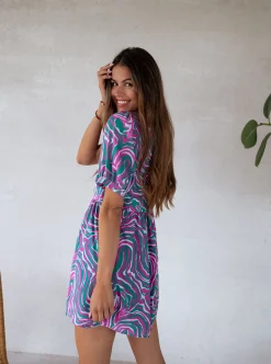 Flash Sale Combi-short Beti - verte et rose à motifsEasy Clothes Femme Combinaisons