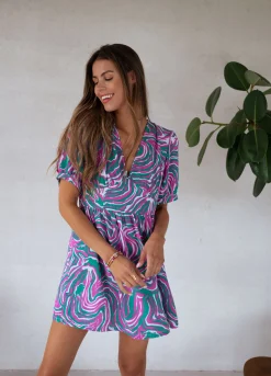 Flash Sale Combi-short Beti - verte et rose à motifsEasy Clothes Femme Combinaisons