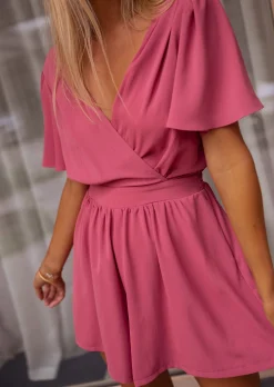 Best Sale Combishort Lada - Vieux Rose - Col en V - ÉléganteEasy Clothes Femme Combinaisons