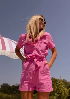 Online Combi-short Selene rose | Combi-short en jeans | Prêt-à-porter en ligne | Easy Clothes Femme Combinaisons
