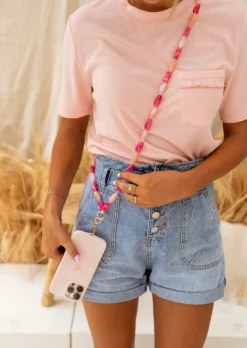 Flash Sale Cordon De Téléphone - Feder - Perles Roses - Bijoux & AccessoiresEasy Clothes Accessoires Téléphone