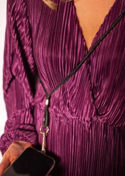 Outlet Cordon de Téléphone - Willy - Noir BrillantEasy Clothes Accessoires Téléphone