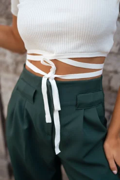 Online Crop top Mike - blancEasy Clothes Femme Tops & T-shirts