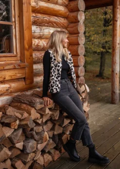 Store Gilet Abby - Motifs Leopard - Sans MancheEasy Clothes Femme Pulls & Gilets