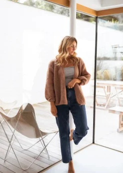 Best Sale Gilet Alina - Camel - Made In Italy - LooseEasy Clothes Femme Pulls & Gilets