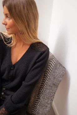 Outlet Gilet Baltha - noir à dentelleEasy Clothes Femme Pulls & Gilets