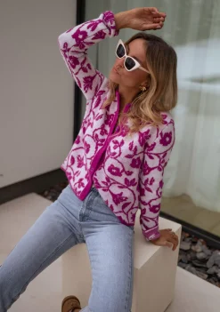 Discount Gilet Daisy à fleurs - roseEasy Clothes Femme Pulls & Gilets