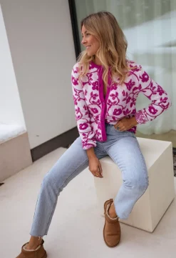 Discount Gilet Daisy à fleurs - roseEasy Clothes Femme Pulls & Gilets