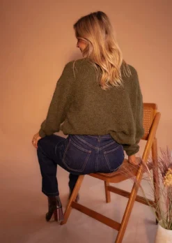 Clearance Gilet Harris - Kaki - Doux & Légèrement LooseEasy Clothes Femme Pulls & Gilets