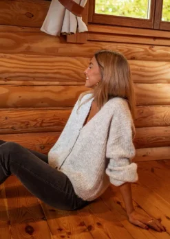 Best Gilet Joshua - Gris - Col VEasy Clothes Femme Pulls & Gilets