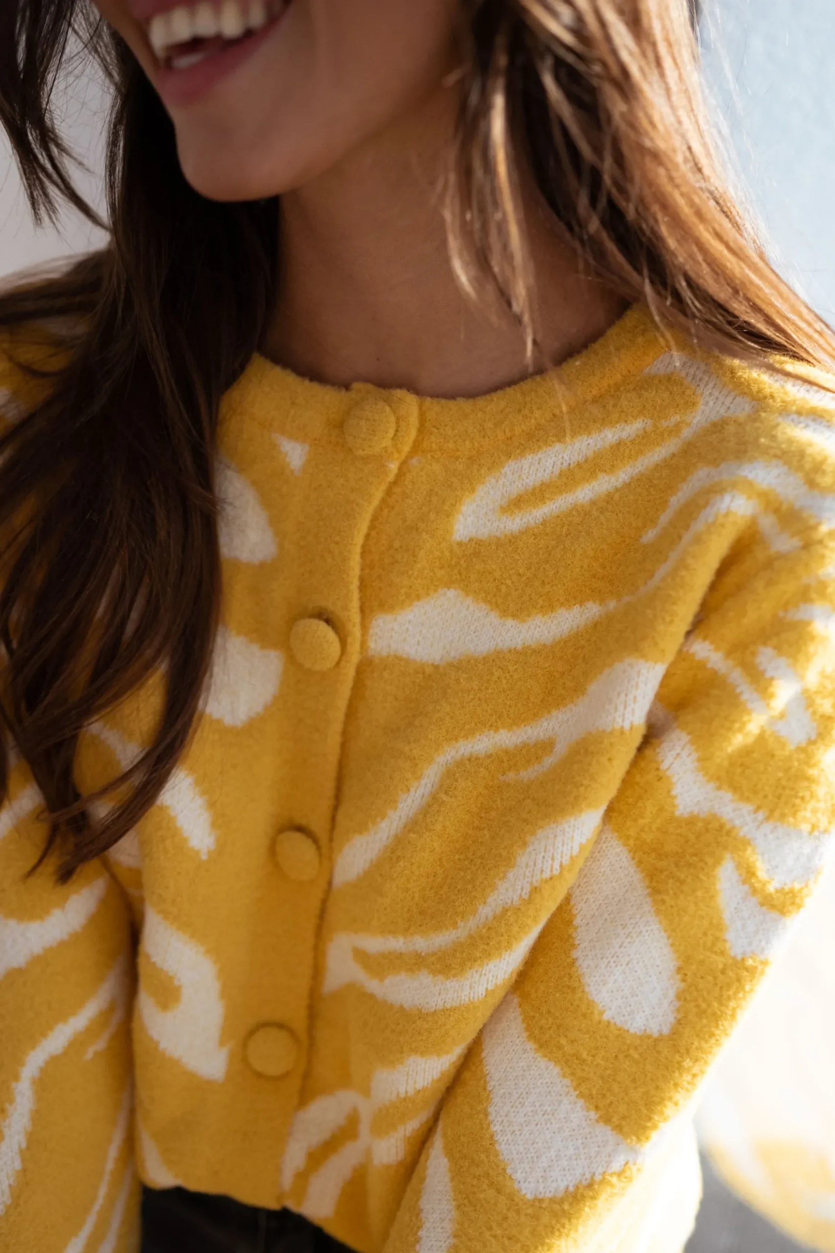 Outlet Gilet Pacôme - écru et jauneEasy Clothes Femme Pulls & Gilets