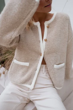 Outlet Gilet Saja - beigeEasy Clothes Femme Pulls & Gilets