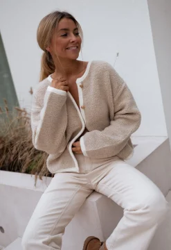 Outlet Gilet Saja - beigeEasy Clothes Femme Pulls & Gilets