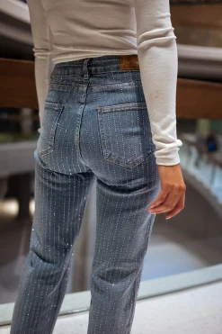 Sale Jeans Duffy - Bleu à strassEasy Clothes Femme Jeans