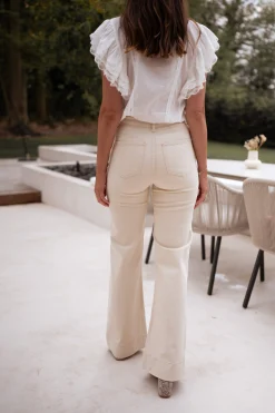 Hot Jeans Eugenie - beigeEasy Clothes Femme Jeans