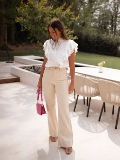 Hot Jeans Eugenie - beigeEasy Clothes Femme Jeans