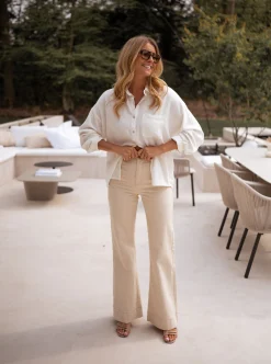 Hot Jeans Eugenie - beigeEasy Clothes Femme Jeans