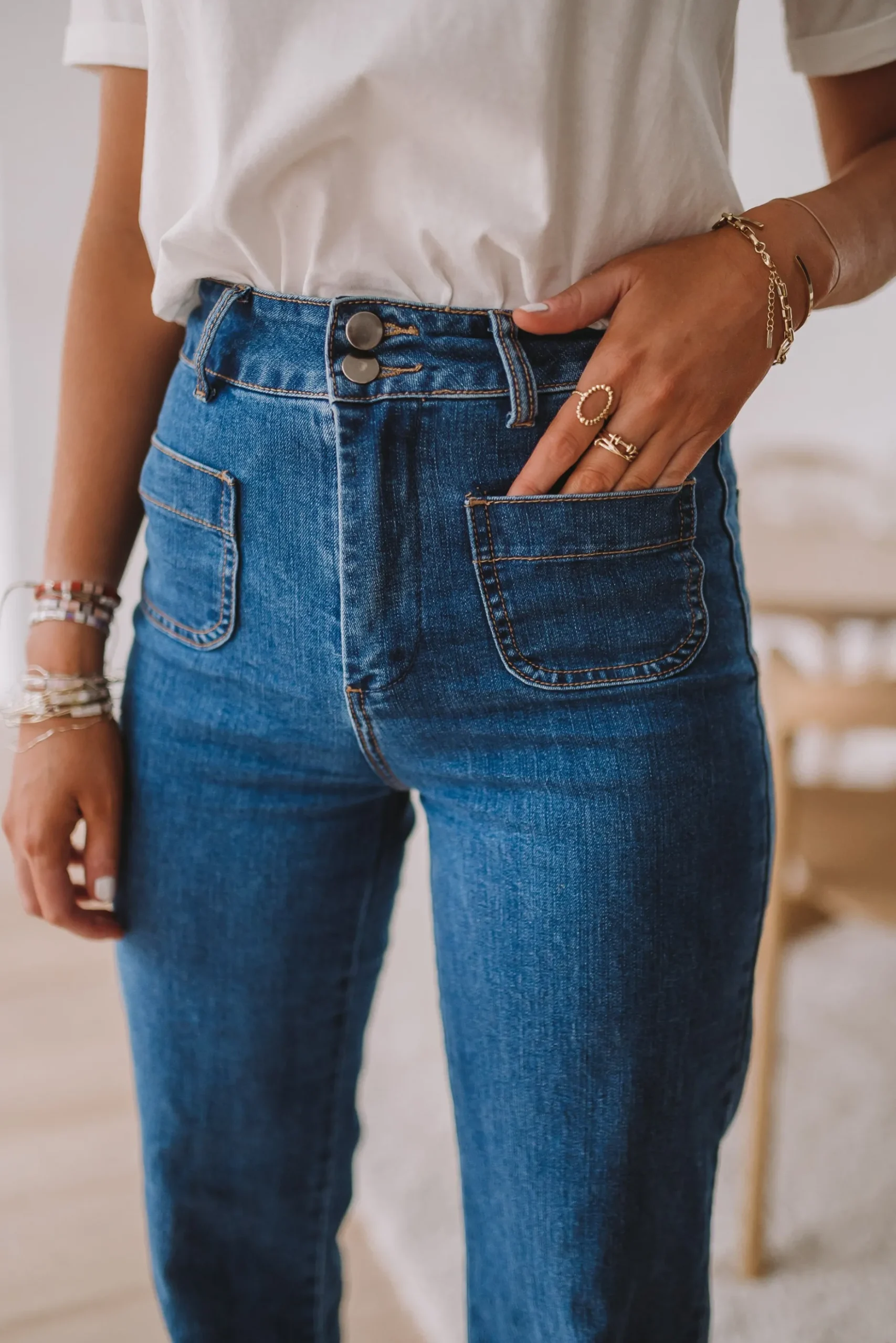 Discount Jeans Hugues - bleu moyenEasy Clothes Femme Jeans