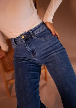 Sale Jeans Warry Bleu - Taille Haute - ÉvaséEasy Clothes Femme Jeans