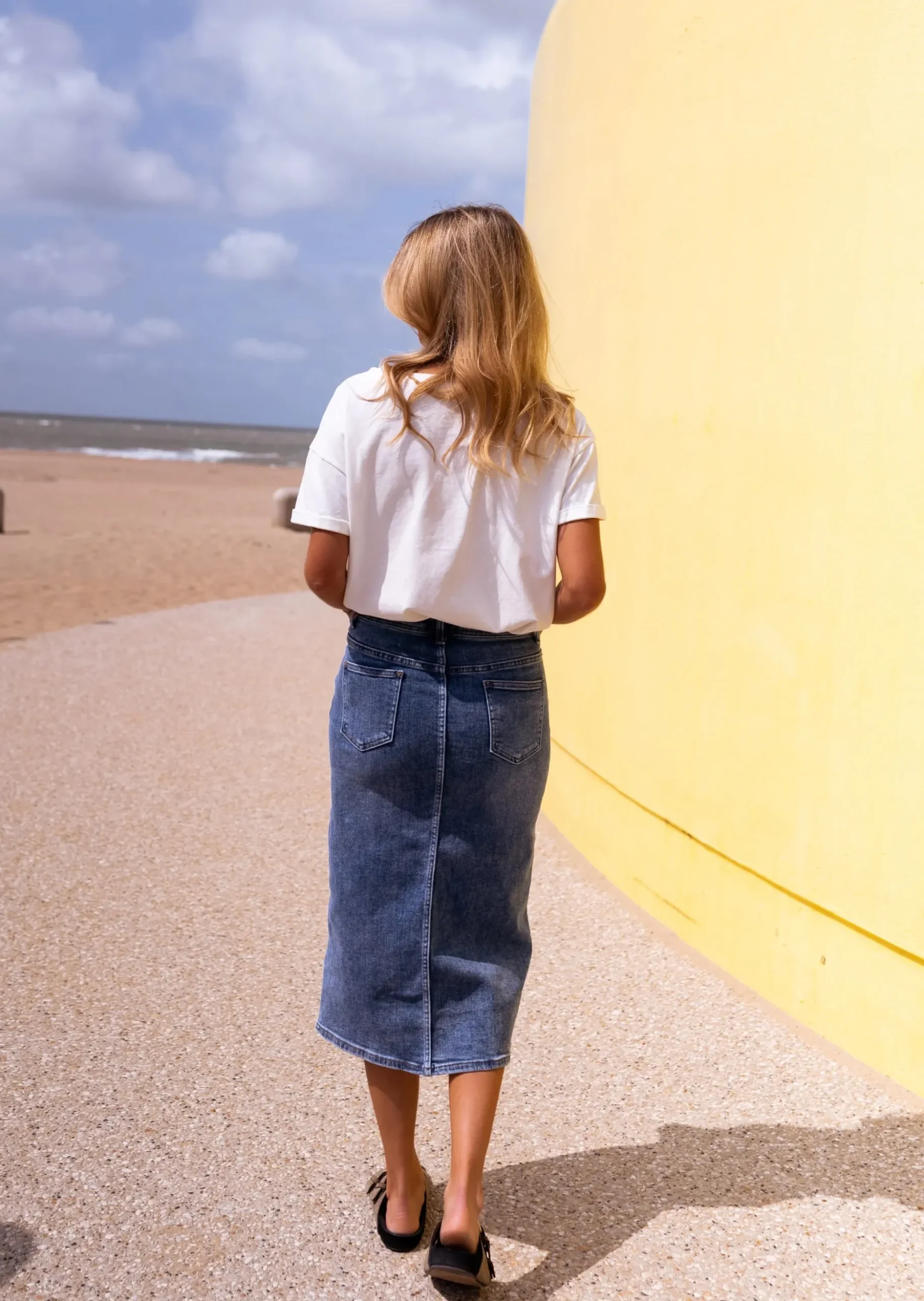 Store Jupe Caméo en jeans | Jupe midi en jeans | Prêt-à-porter en ligne | Easy Clothes Femme Jupes & Shorts