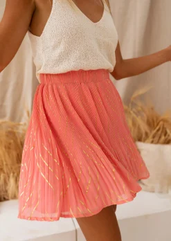 Clearance Jupe Daffy - Corail & Doré - Vêtements Fashion Femme 2023Easy Clothes Femme Jupes & Shorts