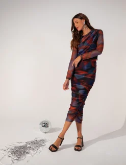 Sale Jupe Huda - bleue et rougeEasy Clothes Femme Jupes & Shorts