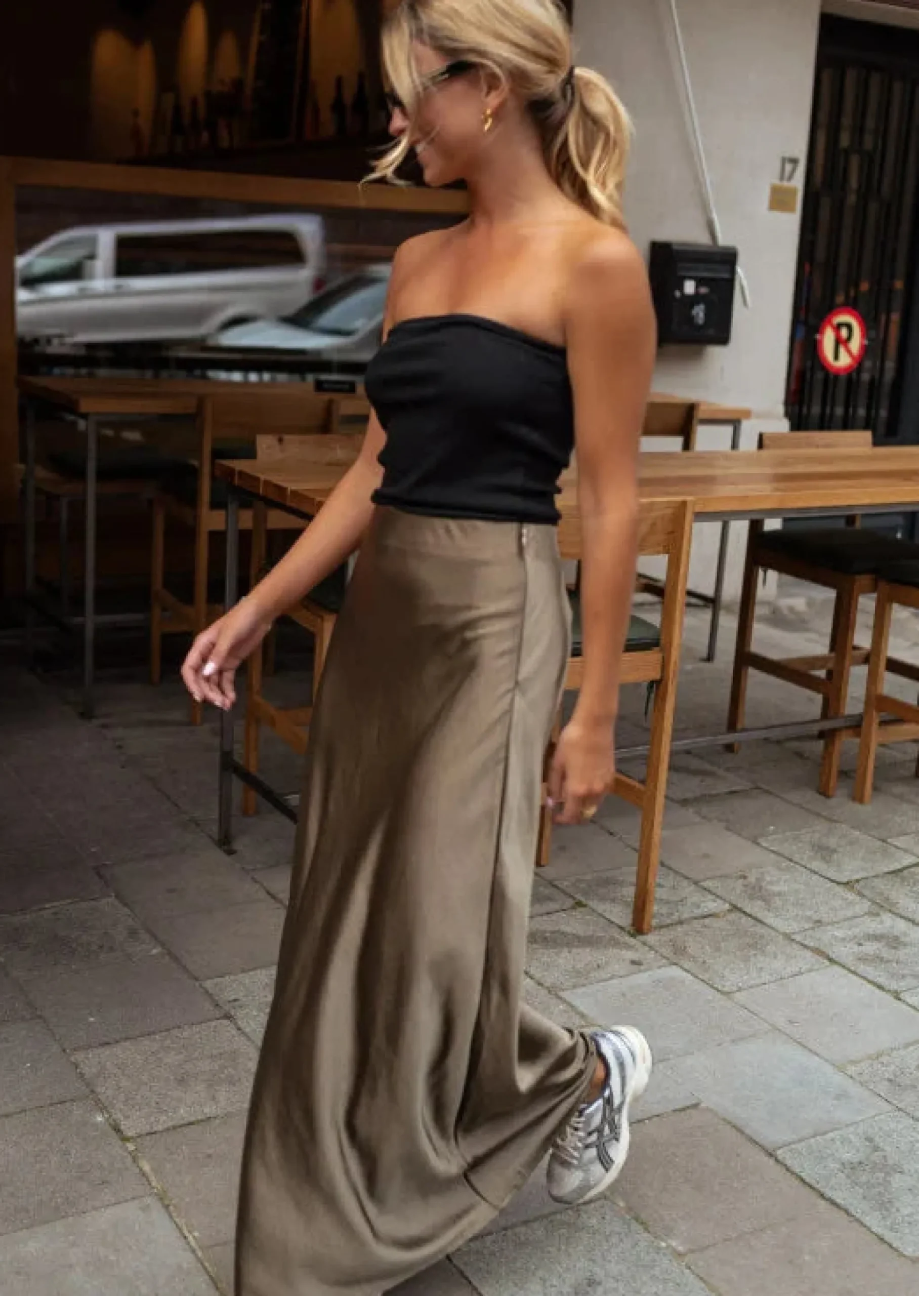 Online Jupe Longue - Tara - Chocolat - Fluide Avec Effet SoieEasy Clothes Femme Jupes & Shorts