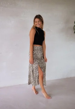 Online Jupe longue Amalya - léopardEasy Clothes Femme Jupes & Shorts