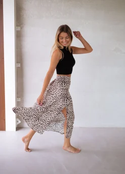 Online Jupe longue Amalya - léopardEasy Clothes Femme Jupes & Shorts