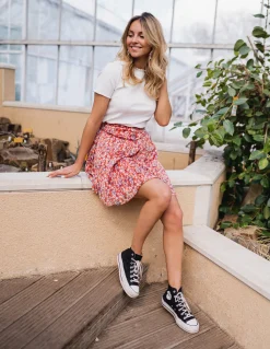 Hot Jupe Maud CREATION - rouge à fleursEasy Clothes Femme Jupes & Shorts