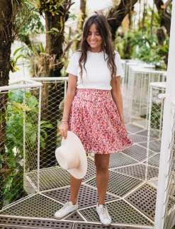 Hot Jupe Maud CREATION - rouge à fleursEasy Clothes Femme Jupes & Shorts