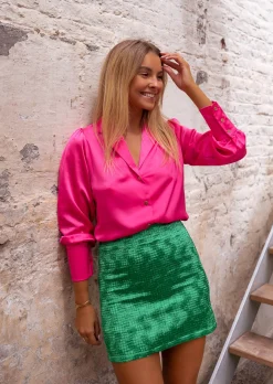 Clearance Jupe Pinta Verte - Effet Soie - Avec Doublure - Easy Clothes Femme Jupes & Shorts