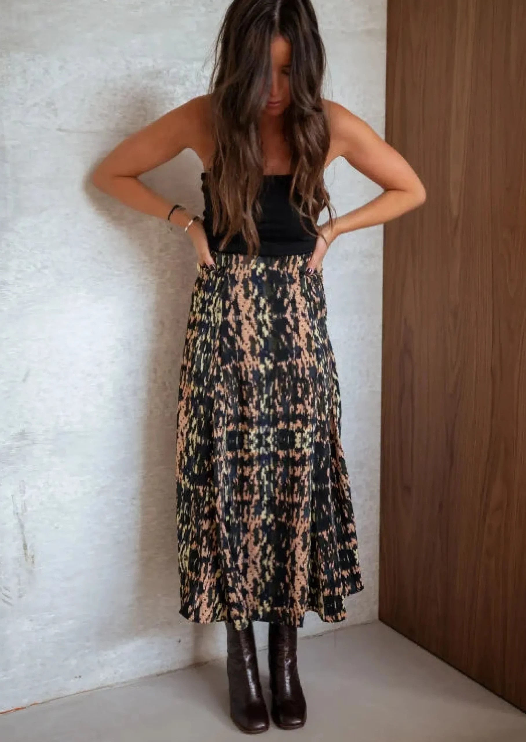 Store Jupe Robbie - À Motifs - Mi Longue - Taille HauteEasy Clothes Femme Jupes & Shorts